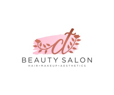 CT kadınsı logo koleksiyonu kalıpları. İlk imzalı el yazısı logosu, düğün, moda, mücevher, butik, çiçek ve botanik, herhangi bir şirket veya işletme için yaratıcı şablona sahip..