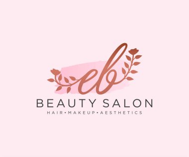 EB kadınsı logo koleksiyonu şablonu. İlk imzalı el yazısı logosu, düğün, moda, mücevher, butik, çiçek ve botanik, herhangi bir şirket veya işletme için yaratıcı şablona sahip..