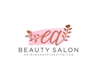 EA kadın logo koleksiyonu şablonu. İlk imzalı el yazısı logosu, düğün, moda, mücevher, butik, çiçek ve botanik, herhangi bir şirket veya işletme için yaratıcı şablona sahip..
