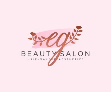 EG kadınsı logo koleksiyonu şablonu. İlk imzalı el yazısı logosu, düğün, moda, mücevher, butik, çiçek ve botanik, herhangi bir şirket veya işletme için yaratıcı şablona sahip..