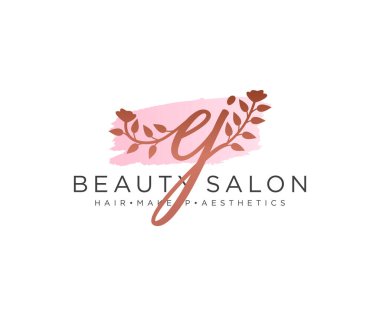 EJ kadın logo koleksiyonu şablonu. İlk imzalı el yazısı logosu, düğün, moda, mücevher, butik, çiçek ve botanik, herhangi bir şirket veya işletme için yaratıcı şablona sahip..