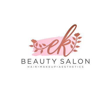 EK kadınsı logo koleksiyonu şablonu. İlk imzalı el yazısı logosu, düğün, moda, mücevher, butik, çiçek ve botanik, herhangi bir şirket veya işletme için yaratıcı şablona sahip..