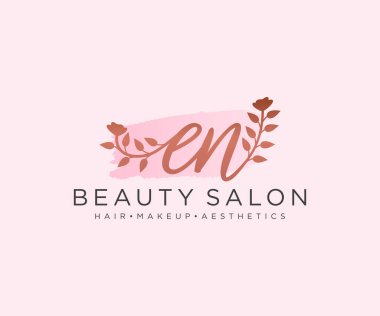 En kadınsı logo koleksiyonu şablonu. İlk imzalı el yazısı logosu, düğün, moda, mücevher, butik, çiçek ve botanik, herhangi bir şirket veya işletme için yaratıcı şablona sahip..