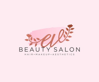 EV kadın logo koleksiyonu şablonu. İlk imzalı el yazısı logosu, düğün, moda, mücevher, butik, çiçek ve botanik, herhangi bir şirket veya işletme için yaratıcı şablona sahip..
