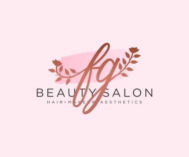 FG kadın logo koleksiyonu şablonu. İlk imzalı el yazısı logosu, düğün, moda, mücevher, butik, çiçek ve botanik, herhangi bir şirket veya işletme için yaratıcı şablona sahip..