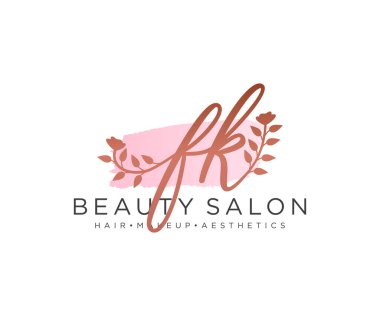 FK kadın logo koleksiyonu şablonu. İlk imzalı el yazısı logosu, düğün, moda, mücevher, butik, çiçek ve botanik, herhangi bir şirket veya işletme için yaratıcı şablona sahip..