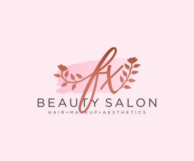 FX kadınsı logo koleksiyonu şablonu. İlk imzalı el yazısı logosu, düğün, moda, mücevher, butik, çiçek ve botanik, herhangi bir şirket veya işletme için yaratıcı şablona sahip..