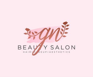 GN kadın logo koleksiyonu şablonu. İlk imzalı el yazısı logosu, düğün, moda, mücevher, butik, çiçek ve botanik, herhangi bir şirket veya işletme için yaratıcı şablona sahip..