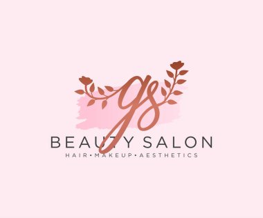 GS kadınsı logo koleksiyonu şablonu. İlk imzalı el yazısı logosu, düğün, moda, mücevher, butik, çiçek ve botanik, herhangi bir şirket veya işletme için yaratıcı şablona sahip..