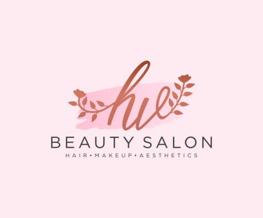 HV kadın logo koleksiyonu şablonu. İlk imzalı el yazısı logosu, düğün, moda, mücevher, butik, çiçek ve botanik, herhangi bir şirket veya işletme için yaratıcı şablona sahip..