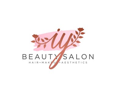 IY kadın logo koleksiyonu şablonu. İlk imzalı el yazısı logosu, düğün, moda, mücevher, butik, çiçek ve botanik, herhangi bir şirket veya işletme için yaratıcı şablona sahip..