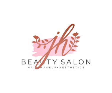 JH kadınsı logo koleksiyonu şablonu. İlk imzalı el yazısı logosu, düğün, moda, mücevher, butik, çiçek ve botanik, herhangi bir şirket veya işletme için yaratıcı şablona sahip..