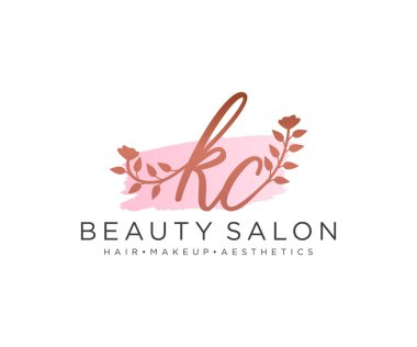 KC kadınsı logo koleksiyonu şablonu. İlk imzalı el yazısı logosu, düğün, moda, mücevher, butik, çiçek ve botanik, herhangi bir şirket veya işletme için yaratıcı şablona sahip..