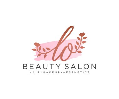 LO kadınsı logo koleksiyonu şablonu. İlk imzalı el yazısı logosu, düğün, moda, mücevher, butik, çiçek ve botanik, herhangi bir şirket veya işletme için yaratıcı şablona sahip..