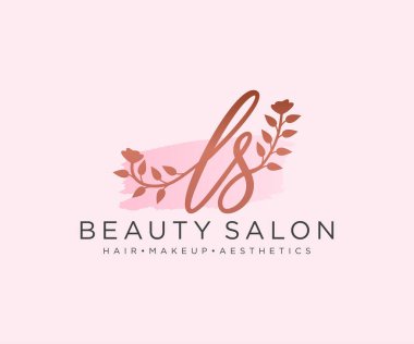LS kadınsı logo koleksiyonu şablonu. İlk imzalı el yazısı logosu, düğün, moda, mücevher, butik, çiçek ve botanik, herhangi bir şirket veya işletme için yaratıcı şablona sahip..