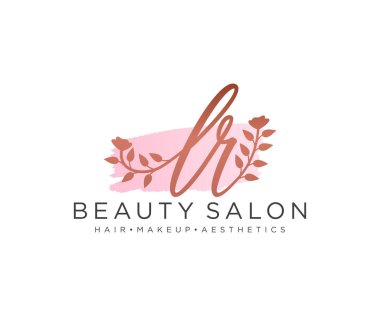 LR kadın logo koleksiyonu şablonu. İlk imzalı el yazısı logosu, düğün, moda, mücevher, butik, çiçek ve botanik, herhangi bir şirket veya işletme için yaratıcı şablona sahip..