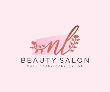NL kadın logo koleksiyonu şablonu. İlk imzalı el yazısı logosu, düğün, moda, mücevher, butik, çiçek ve botanik, herhangi bir şirket veya işletme için yaratıcı şablona sahip..