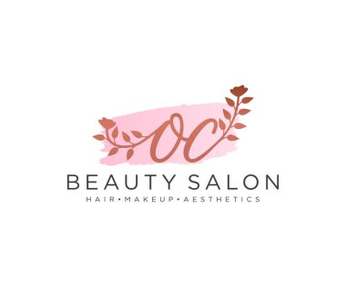 OC kadınsı logo koleksiyonu şablonu. İlk imzalı el yazısı logosu, düğün, moda, mücevher, butik, çiçek ve botanik, herhangi bir şirket veya işletme için yaratıcı şablona sahip..