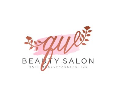 QW kadın logo koleksiyonu şablonu. İlk imzalı el yazısı logosu, düğün, moda, mücevher, butik, çiçek ve botanik, herhangi bir şirket veya işletme için yaratıcı şablona sahip..