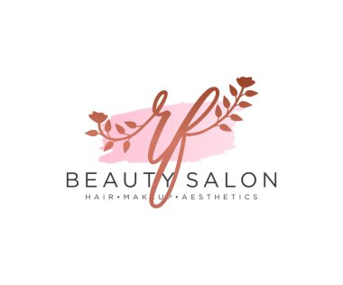 RF kadınsı logo koleksiyonu şablonu. İlk imzalı el yazısı logosu, düğün, moda, mücevher, butik, çiçek ve botanik, herhangi bir şirket veya işletme için yaratıcı şablona sahip..
