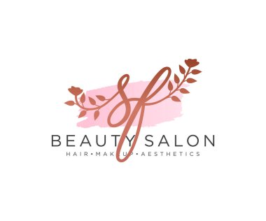 SF kadınsı logo koleksiyonu şablonu. İlk imzalı el yazısı logosu, düğün, moda, mücevher, butik, çiçek ve botanik, herhangi bir şirket veya işletme için yaratıcı şablona sahip..