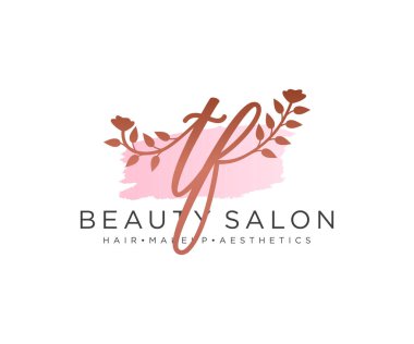 TF kadın logo koleksiyonu şablonu. İlk imzalı el yazısı logosu, düğün, moda, mücevher, butik, çiçek ve botanik, herhangi bir şirket veya işletme için yaratıcı şablona sahip..