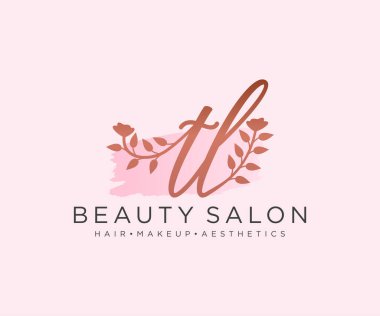 TL kadınsı logo koleksiyonu kalıpları. İlk imzalı el yazısı logosu, düğün, moda, mücevher, butik, çiçek ve botanik, herhangi bir şirket veya işletme için yaratıcı şablona sahip..