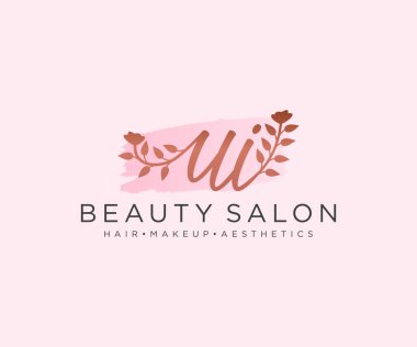 UI kadın logo koleksiyonu şablonu. İlk imzalı el yazısı logosu, düğün, moda, mücevher, butik, çiçek ve botanik, herhangi bir şirket veya işletme için yaratıcı şablona sahip..