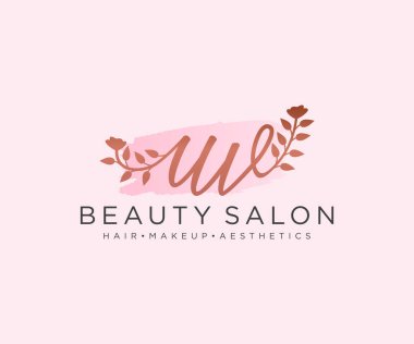 UV kadın logo koleksiyonu şablonu. İlk imzalı el yazısı logosu, düğün, moda, mücevher, butik, çiçek ve botanik, herhangi bir şirket veya işletme için yaratıcı şablona sahip..