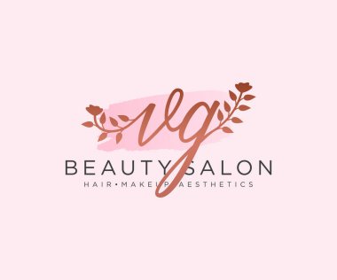 VG kadın logo koleksiyonu şablonu. İlk imzalı el yazısı logosu, düğün, moda, mücevher, butik, çiçek ve botanik, herhangi bir şirket veya işletme için yaratıcı şablona sahip..