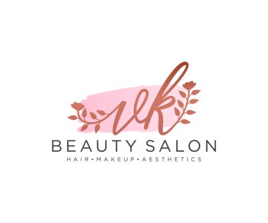 VK kadın logo koleksiyonu şablonu. İlk imzalı el yazısı logosu, düğün, moda, mücevher, butik, çiçek ve botanik, herhangi bir şirket veya işletme için yaratıcı şablona sahip..