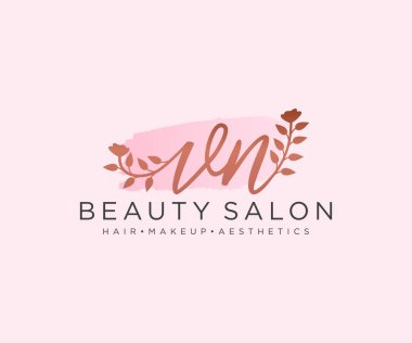 VN kadın logo koleksiyonu şablonu. İlk imzalı el yazısı logosu, düğün, moda, mücevher, butik, çiçek ve botanik, herhangi bir şirket veya işletme için yaratıcı şablona sahip..