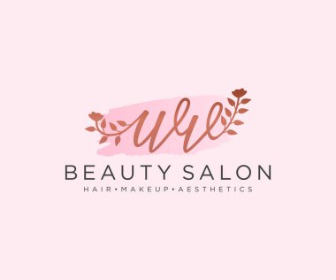 WV kadın logo koleksiyonu şablonu. İlk imzalı el yazısı logosu, düğün, moda, mücevher, butik, çiçek ve botanik, herhangi bir şirket veya işletme için yaratıcı şablona sahip..