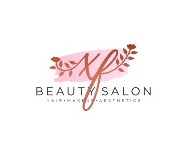 XF kadınsı logo koleksiyonu şablonu. İlk imzalı el yazısı logosu, düğün, moda, mücevher, butik, çiçek ve botanik, herhangi bir şirket veya işletme için yaratıcı şablona sahip..