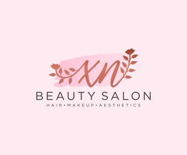 XN kadın logo koleksiyonu şablonu. İlk imzalı el yazısı logosu, düğün, moda, mücevher, butik, çiçek ve botanik, herhangi bir şirket veya işletme için yaratıcı şablona sahip..