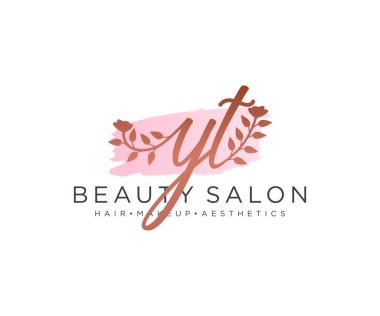 YT kadın logo koleksiyonu şablonu. İlk imzalı el yazısı logosu, düğün, moda, mücevher, butik, çiçek ve botanik, herhangi bir şirket veya işletme için yaratıcı şablona sahip..