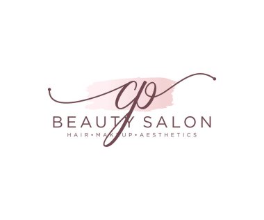 CP kadın logo koleksiyonu şablonu. İlk imzalı el yazısı logosu, düğün, moda, mücevher, butik, çiçek ve botanik, herhangi bir şirket veya işletme için yaratıcı şablona sahip..