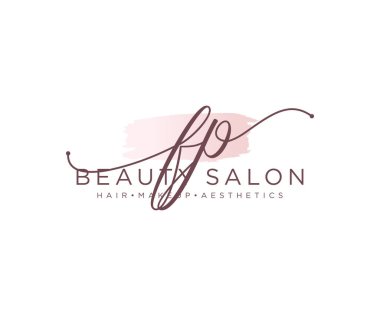 FP kadınsı logo koleksiyonu şablonu. İlk imzalı el yazısı logosu, düğün, moda, mücevher, butik, çiçek ve botanik, herhangi bir şirket veya işletme için yaratıcı şablona sahip..