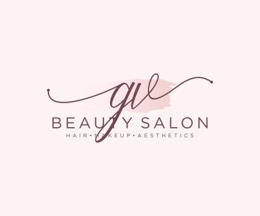 GV kadın logo koleksiyonu şablonu. İlk imzalı el yazısı logosu, düğün, moda, mücevher, butik, çiçek ve botanik, herhangi bir şirket veya işletme için yaratıcı şablona sahip..