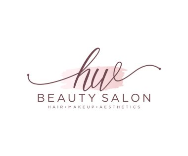 HW kadın logo koleksiyonu şablonu. İlk imzalı el yazısı logosu, düğün, moda, mücevher, butik, çiçek ve botanik, herhangi bir şirket veya işletme için yaratıcı şablona sahip..