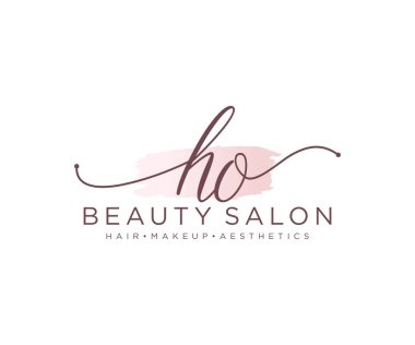 HO kadın logo koleksiyonu şablonu. İlk imzalı el yazısı logosu, düğün, moda, mücevher, butik, çiçek ve botanik, herhangi bir şirket veya işletme için yaratıcı şablona sahip..