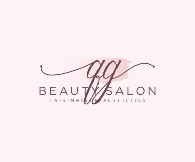 QG kadınsı logo koleksiyonu şablonu. İlk imzalı el yazısı logosu, düğün, moda, mücevher, butik, çiçek ve botanik, herhangi bir şirket veya işletme için yaratıcı şablona sahip..