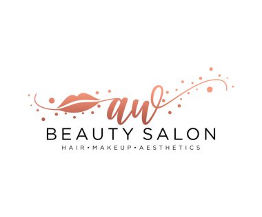 AW kadın logo koleksiyonu şablonu. İlk imzalı el yazısı logosu, düğün, moda, mücevher, butik, çiçek ve botanik, herhangi bir şirket veya işletme için yaratıcı şablona sahip..