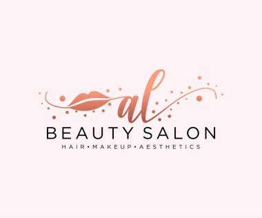 AL kadın logo koleksiyonu şablonu. İlk imzalı el yazısı logosu, düğün, moda, mücevher, butik, çiçek ve botanik, herhangi bir şirket veya işletme için yaratıcı şablona sahip..