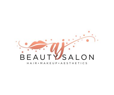 AJ kadın logo koleksiyonu şablonu. İlk imzalı el yazısı logosu, düğün, moda, mücevher, butik, çiçek ve botanik, herhangi bir şirket veya işletme için yaratıcı şablona sahip..