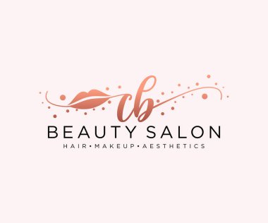 CB kadınsı logo koleksiyonu şablonu. İlk imzalı el yazısı logosu, düğün, moda, mücevher, butik, çiçek ve botanik, herhangi bir şirket veya işletme için yaratıcı şablona sahip..