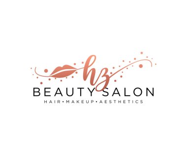 HZ kadın logo koleksiyonu şablonu. İlk imzalı el yazısı logosu, düğün, moda, mücevher, butik, çiçek ve botanik, herhangi bir şirket veya işletme için yaratıcı şablona sahip..