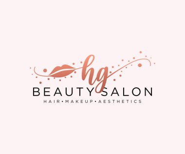 HG kadın logo koleksiyonu şablonu. İlk imzalı el yazısı logosu, düğün, moda, mücevher, butik, çiçek ve botanik, herhangi bir şirket veya işletme için yaratıcı şablona sahip..