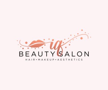 IQ kadın logo koleksiyonu şablonu. İlk imzalı el yazısı logosu, düğün, moda, mücevher, butik, çiçek ve botanik, herhangi bir şirket veya işletme için yaratıcı şablona sahip..