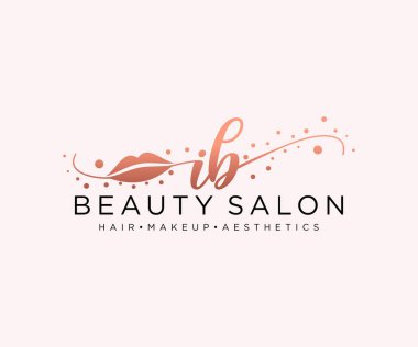 IB kadın logo koleksiyonu şablonu. İlk imzalı el yazısı logosu, düğün, moda, mücevher, butik, çiçek ve botanik, herhangi bir şirket veya işletme için yaratıcı şablona sahip..